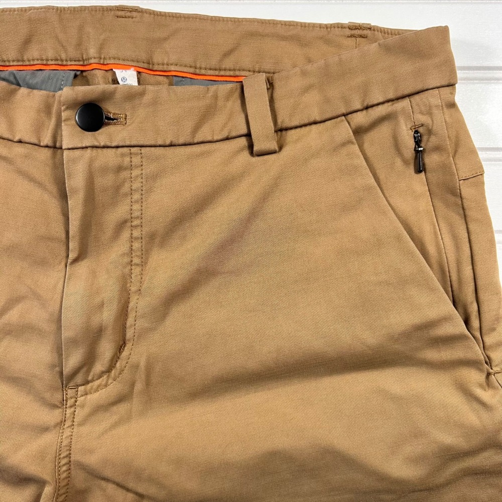 Lululemon Commission ABC Chino Pant Mens 34 Tan Khaki Brown Stretch Technical